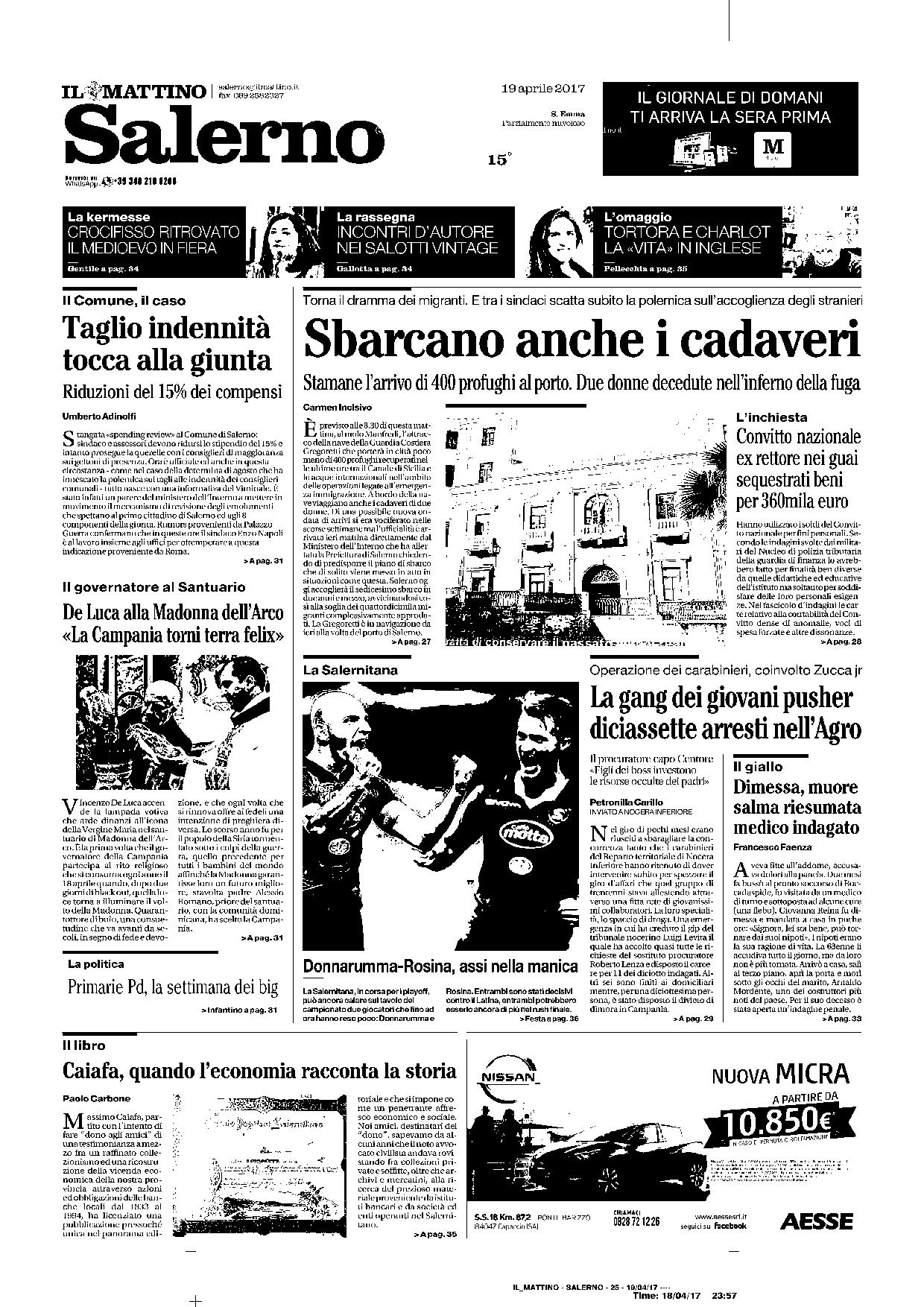 19-04-17 IL MATTINO - La Denuncia